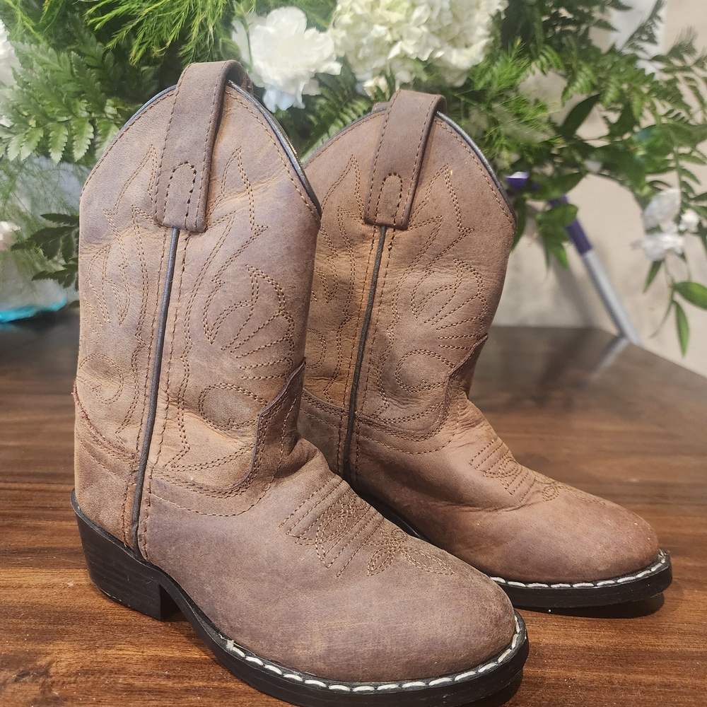 Kids Leather Cowboy Boots